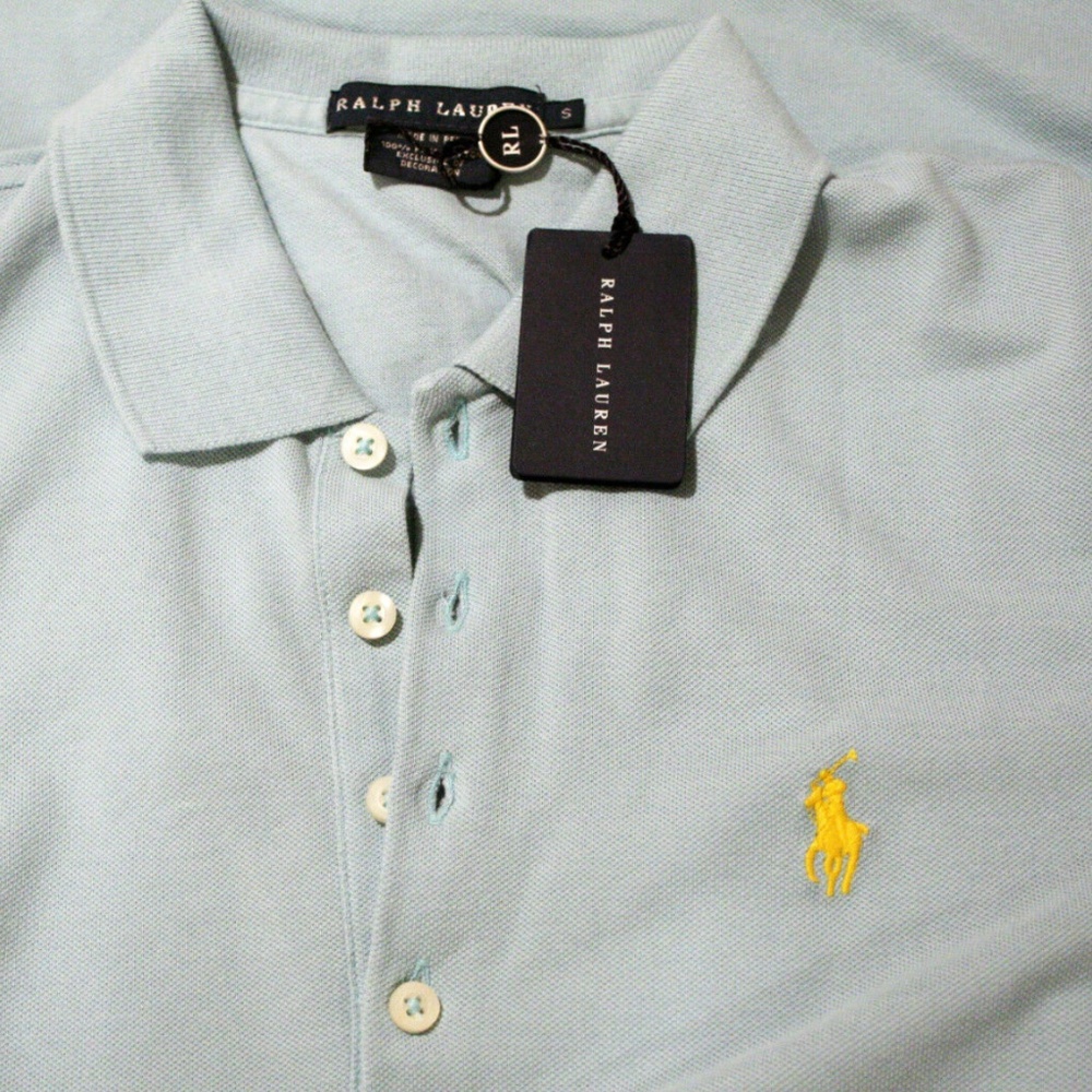 RALPH LAUREN SKY BLUE PIMA COTTON MESH POLO TUNIC